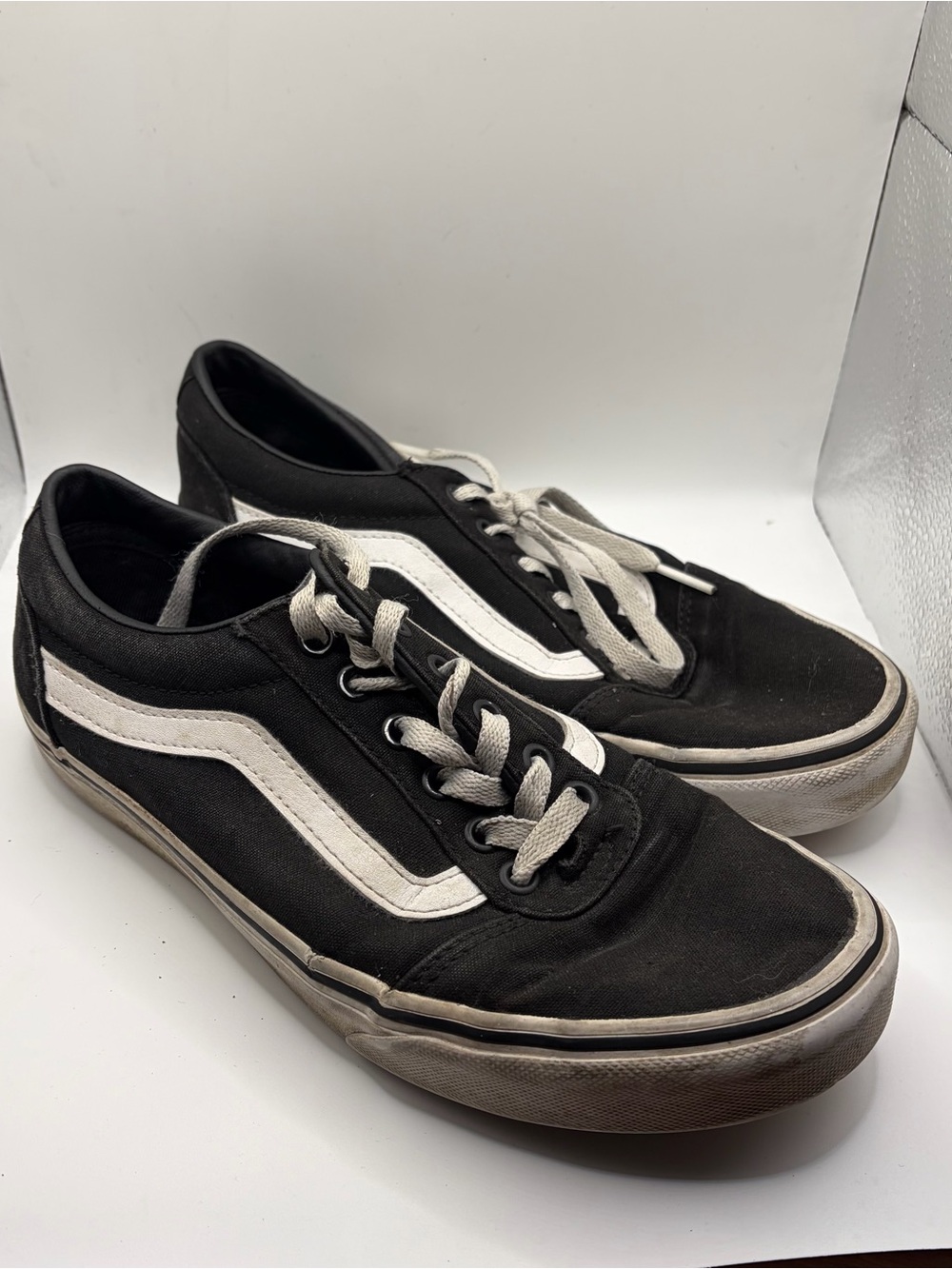 Vans Black and White Low-Top Skate Sneakers